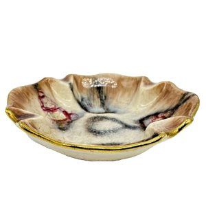1950 Bay Keramik West Germany 737 Ashtray Trinket Candy Dish MCM Glaze Gold Gilt
